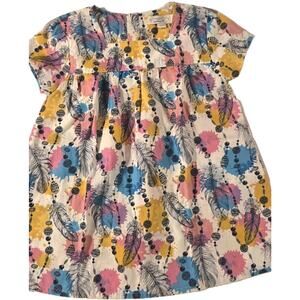 Gingerlilly Australia Kid's Multicolor Boho Feather Watercolor Dress Size 4 EUC!